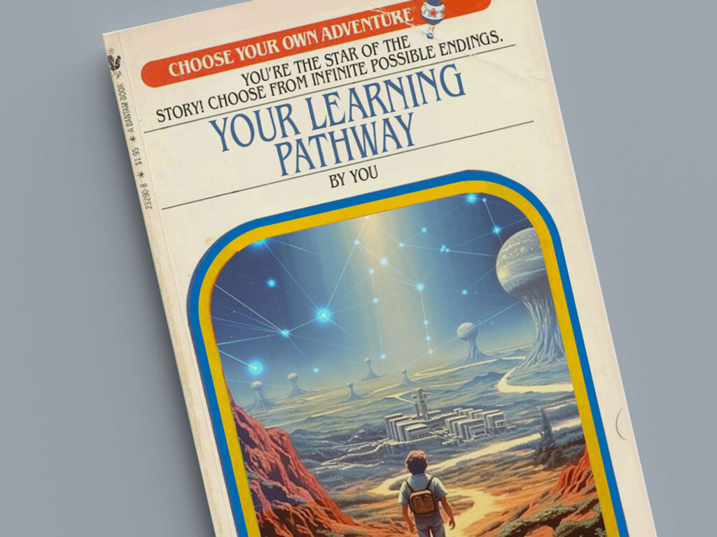 A mockup cover of a "Choose your own adventure" book